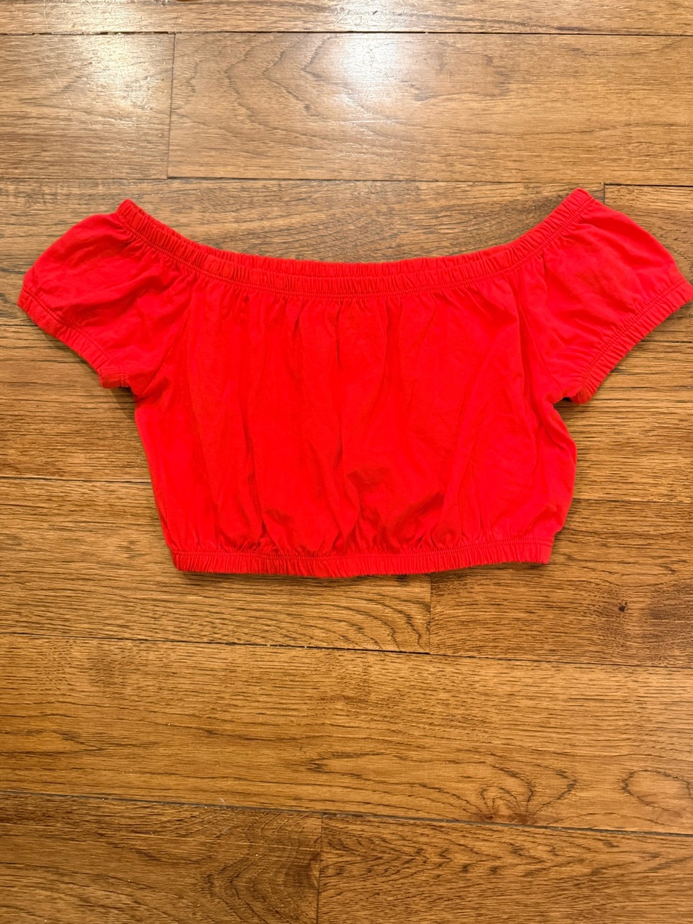 Forever 21 Red Off-Shoulder Crop Top